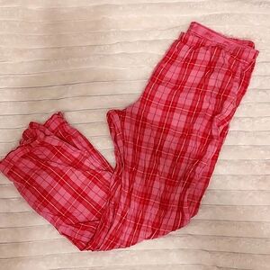 VS Pink Plaid Pink And Red Pajama Lounge Bottoms